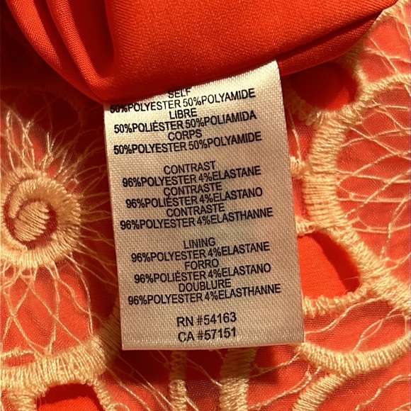 Jessica Simpson tailored sheath lace over bright tangerine - Picture 4 of 5